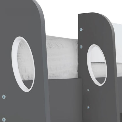 Aurora High Sleeper Bed - Charcoal & White