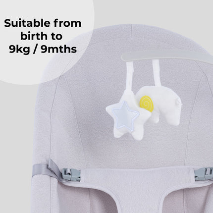 Baby Bouncer with Toy Bar - Grey