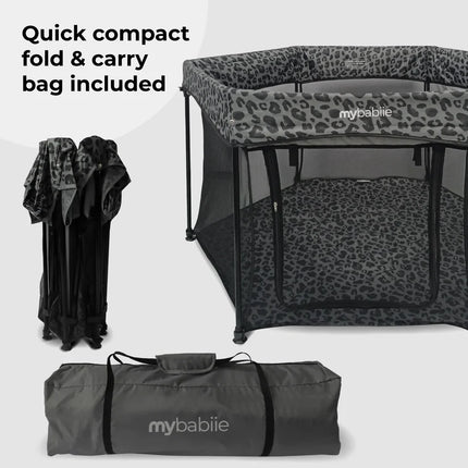 Baby Playpen - Grey Leopard