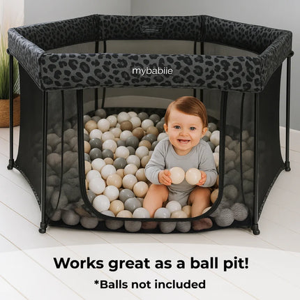 Baby Playpen - Grey Leopard