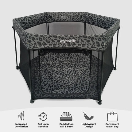 Baby Playpen - Grey Leopard