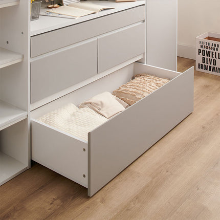 Bailey Kids Cabin Bed with Pull out Desk, Wardrobe & Storage