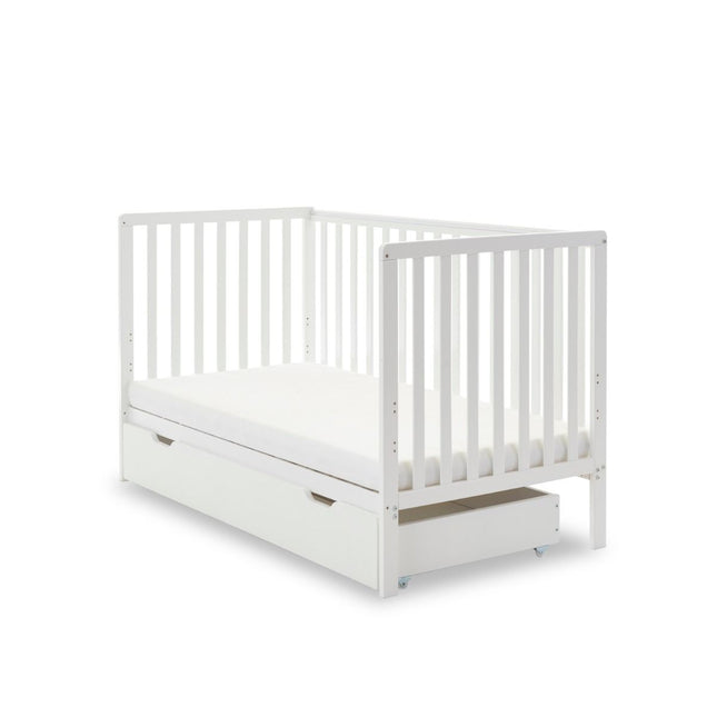 Bantam Cot Bed + Under Drawer - White