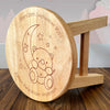 Bear & Moon Wooden Stool - Personalised