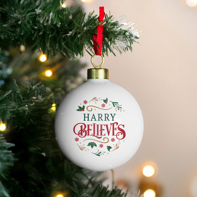 Believe in Christmas Personalised Bauble