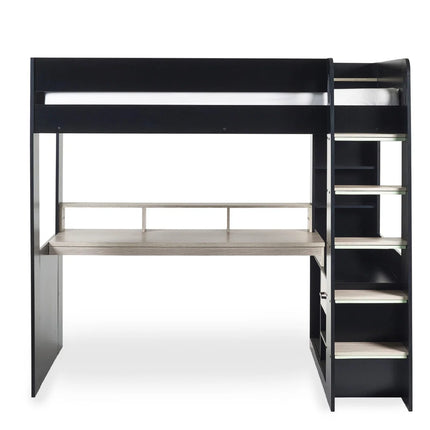 Blaze Gaming High Sleeper Bed with Desk - Black & Wood
