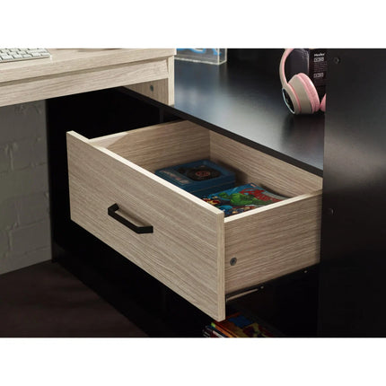 Blaze Gaming High Sleeper Bed with Desk - Black & Wood