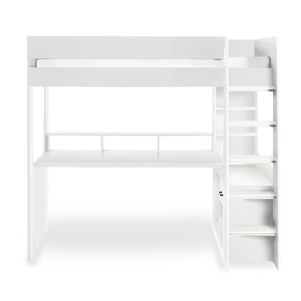 Blaze Gaming High Sleeper Bed with Desk - White