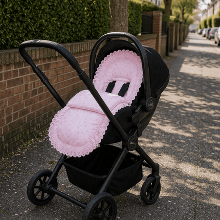 Universal Broderie Anglaise Car Seat Footmuff / Cosy Toes