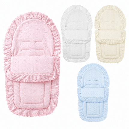Universal Broderie Anglaise Car Seat Footmuff / Cosy Toes