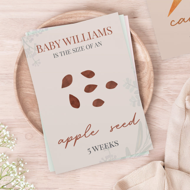 Personalised Bump to Baby Milestone Cards
