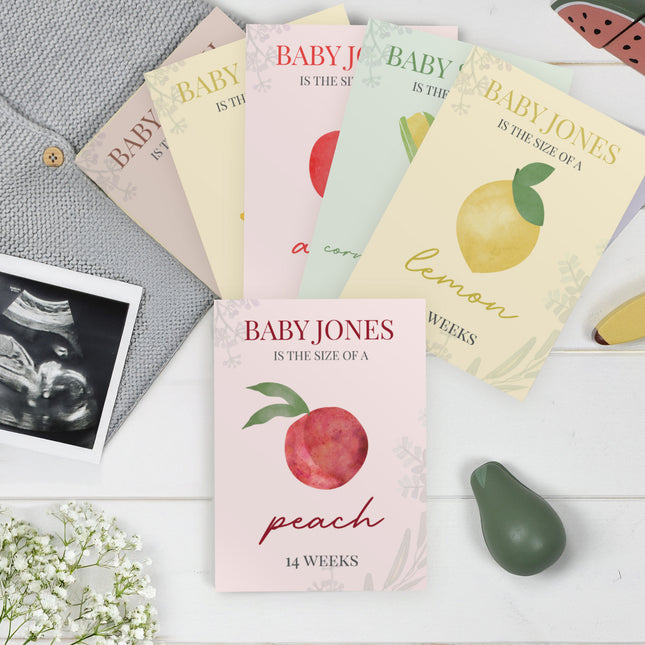 Personalised Bump to Baby Milestone Cards