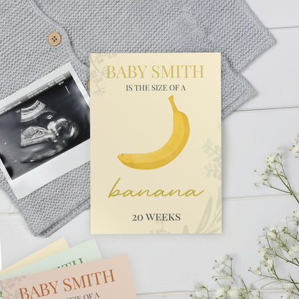 Personalised Bump to Baby Milestone Cards