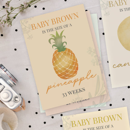 Personalised Bump to Baby Milestone Cards