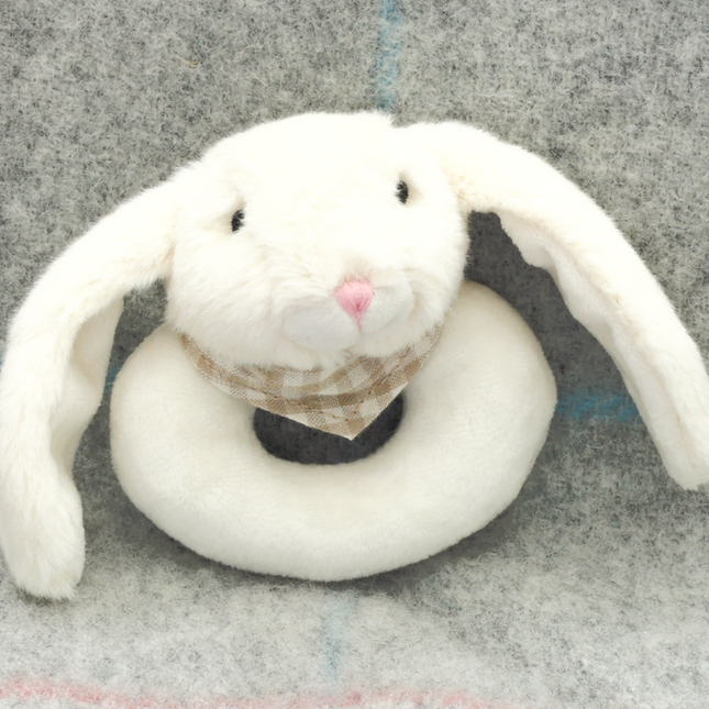 Bunny Baby Rattle - Cream