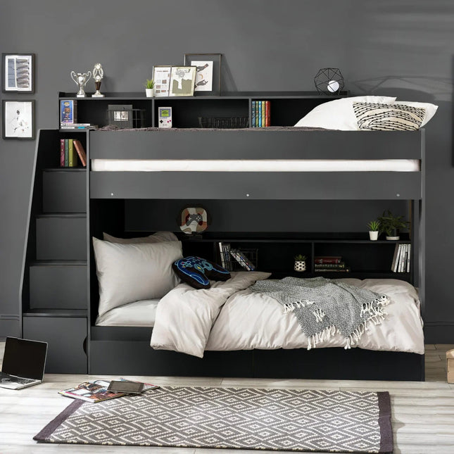 Camelot Bunk Bed with Stairs - Anthracite