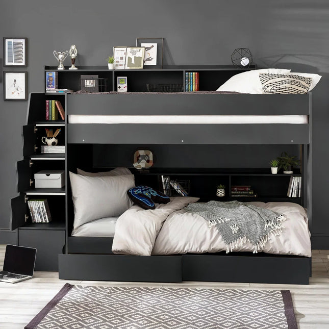 Camelot Bunk Bed with Stairs - Anthracite