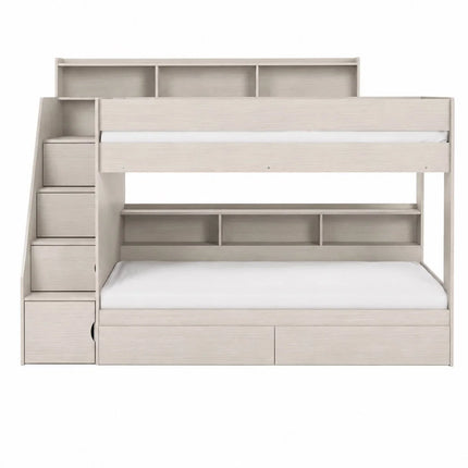 Camelot Bunk Bed with Stairs - Nordic White