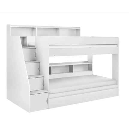Camelot Bunk Bed with Stairs - White