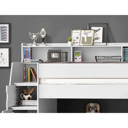Camelot Bunk Bed with Stairs - White