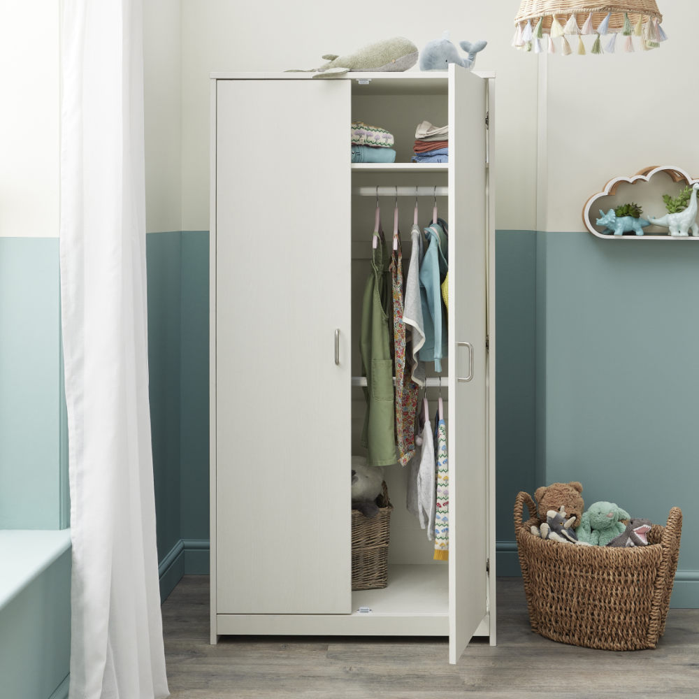 Nursery best sale wardrobe white