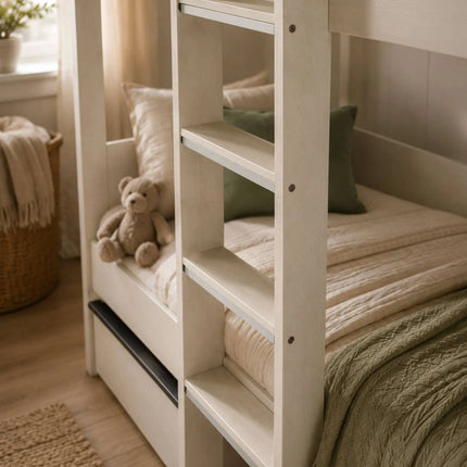 Celeste Bunk Bed with Drawers - Nordic White