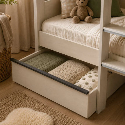 Celeste Bunk Bed with Drawers - Nordic White