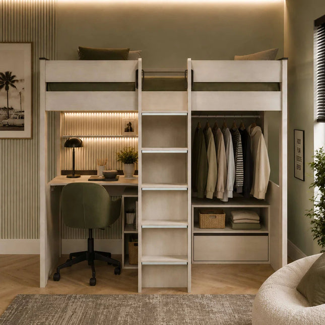 Celeste High Sleeper with Desk