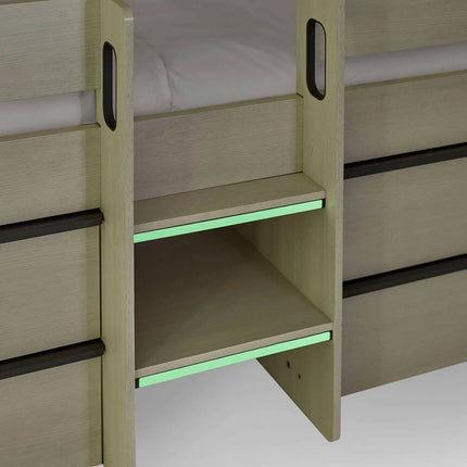 Celeste Mid Sleeper with Drawers - Nordic