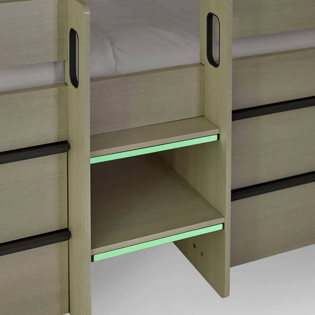 Celeste Mid Sleeper with Drawers - Nordic