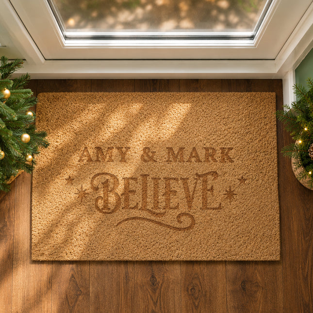 Believe in Christmas Personalised Indoor Mat