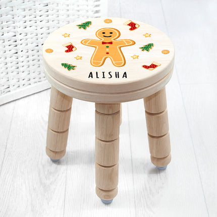Gingerbread Wooden Stool - Personalised
