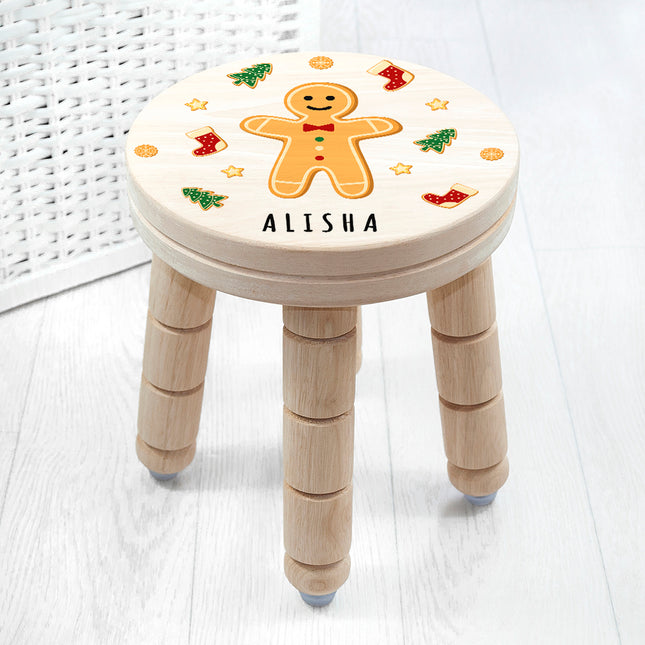 Gingerbread Wooden Stool - Personalised
