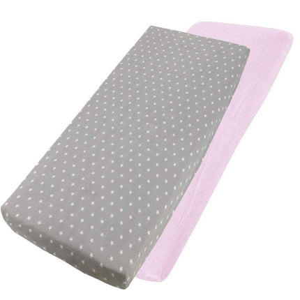 Crib Jersey Fitted Sheets 100% Cotton 40x90cm - Pack Of 2 - Fits All Models