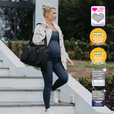 Billier Faiers modelling the black quilted changing bag from my babiie.
