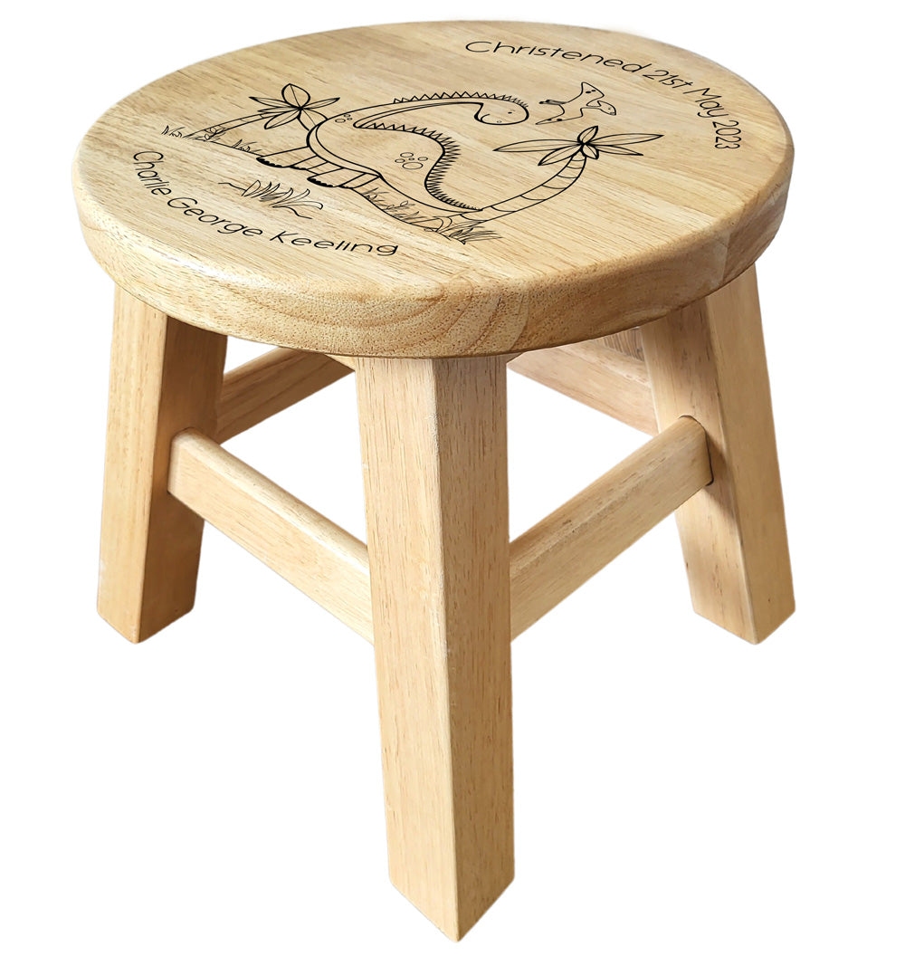 Dinosaur Wooden Stool - Personalised