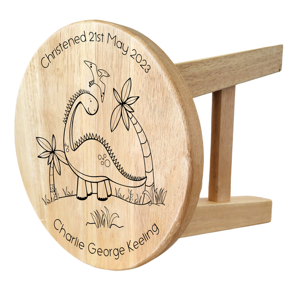 Dinosaur Wooden Stool - Personalised