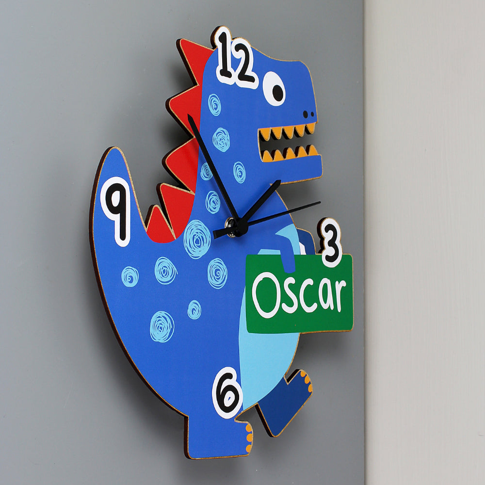 Personalised Dinosaur Wooden Wall Clock