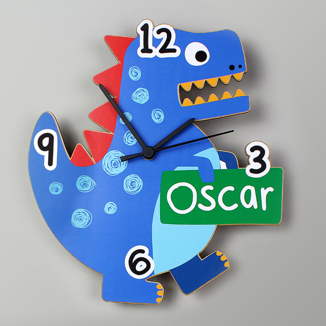 Personalised Dinosaur Wooden Wall Clock