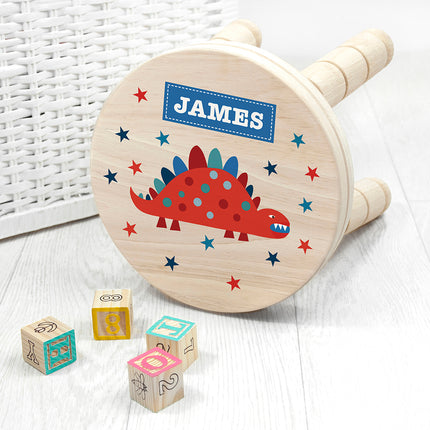 Dinosaur Wooden Stool - Personalised