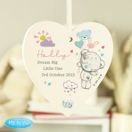 Tiny Tatty Teddy - Dream Big Pink Heart Decoration - Personalised