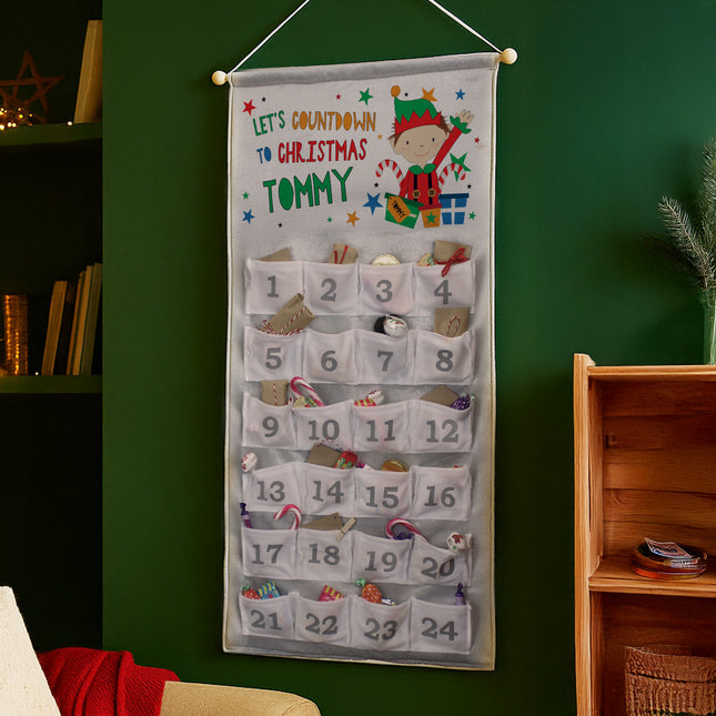 Elf Pocket Advent Calendar - Personalised