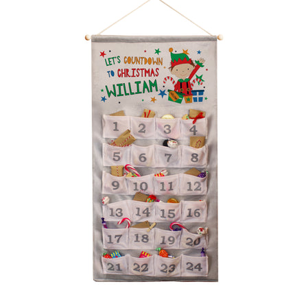 Elf Pocket Advent Calendar - Personalised