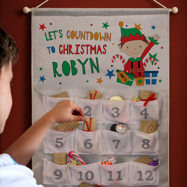 Elf Pocket Advent Calendar - Personalised