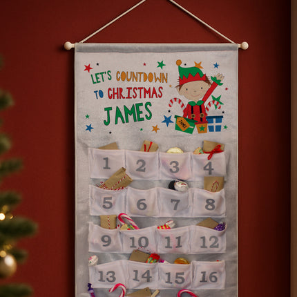 Elf Pocket Advent Calendar - Personalised
