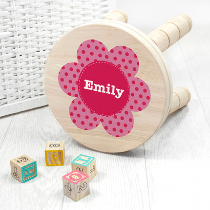 Flower Wooden Stool - Personalised