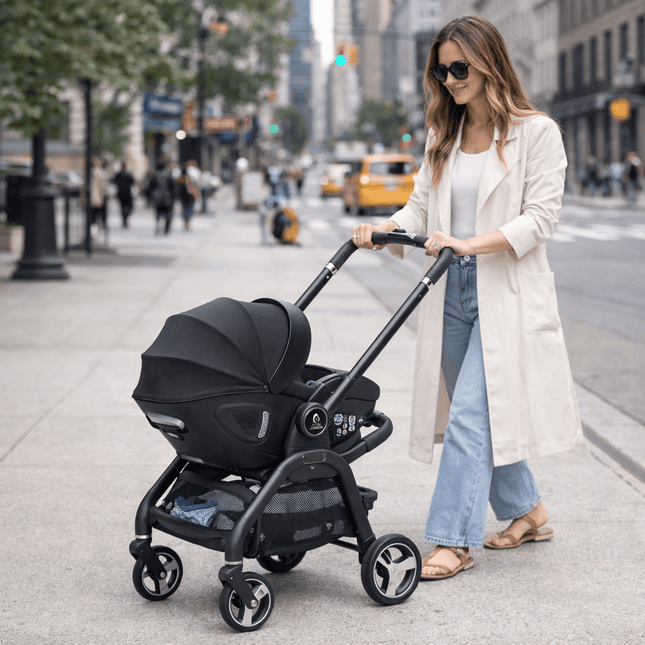 For Your Little One Qubi Infant Car Seat Stroller 7 Piece Bundle - Eclipse Black