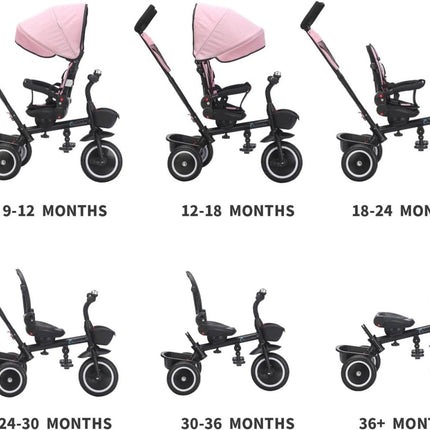 Foryourlittleone 6 in 1 Trike V3 - Black (9 months - 5 years)
