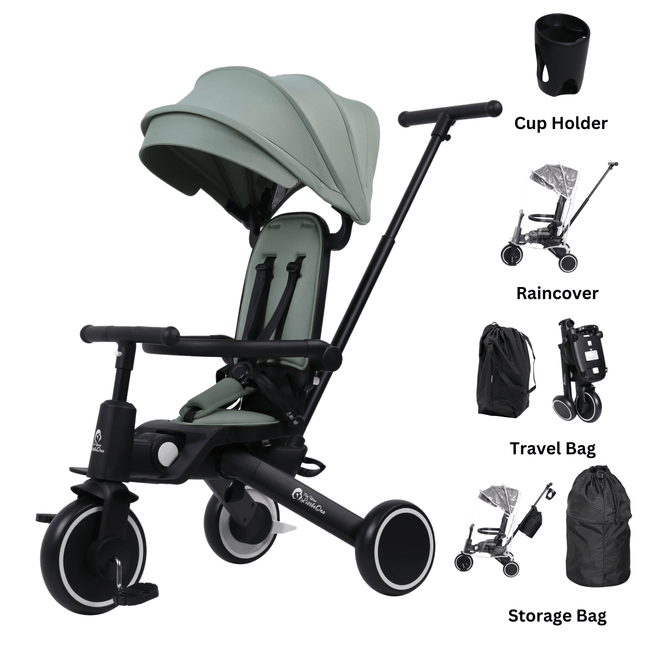 Foryourlittleone Xplor Ultimate 6 in 1 Foldable Trike - Green (10m-4y)