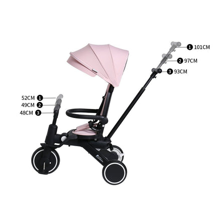 Foryourlittleone Xplor Plus 6 in 1 Foldable Trike - Pastel Pink (10m-4y)